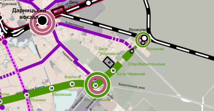 Подільсько-Вигурівської гілка метро, що має розпочатись на Троєщині