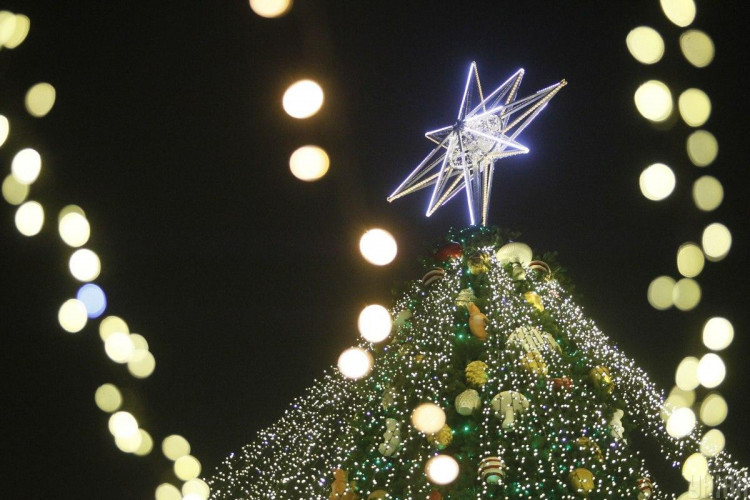 Елка на Софийской площади со звездой