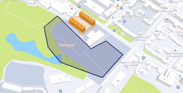 Місце розташування ЖК Greenpoint. Мапа: lun.ua