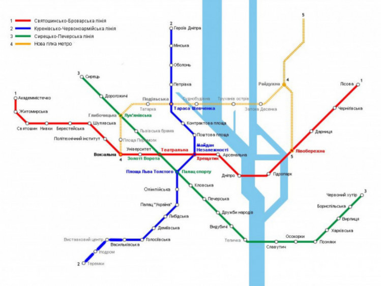 Проект линии метро на Троещину
