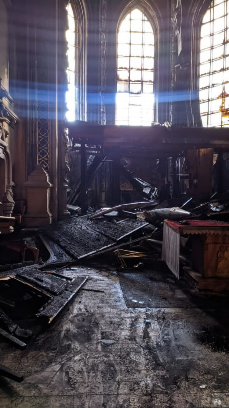 Наслідки пожежі у костелі