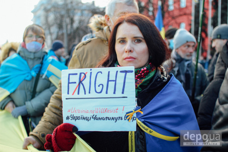 Участница Марша единства за Украину